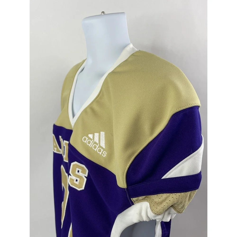 VINTAGE adidas Football Practice Jersey Mens XL Purple Gold #21 Pro Cut Stitched